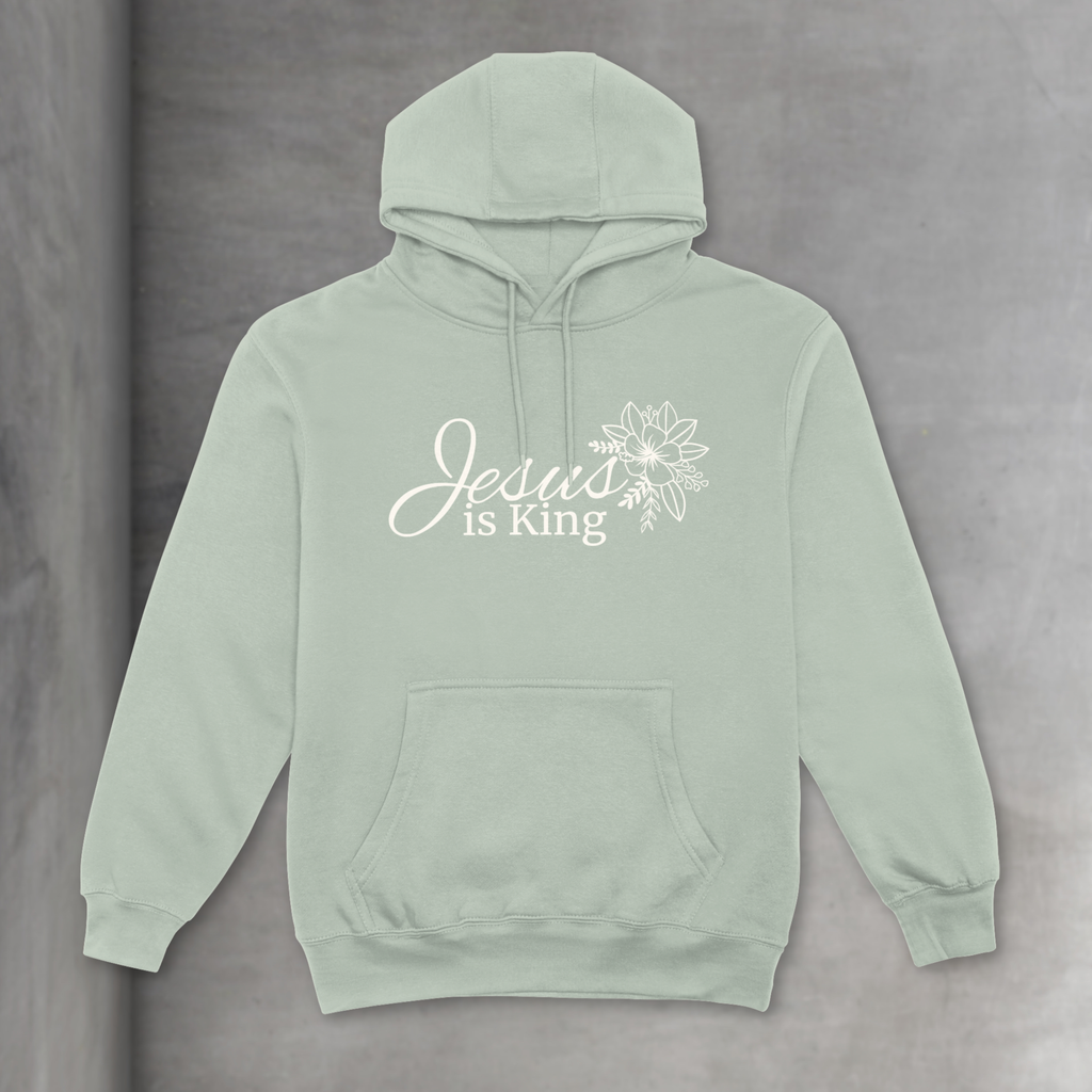 JESUS IS KING WOMEN'S HOODIE - DUSTY SAGE