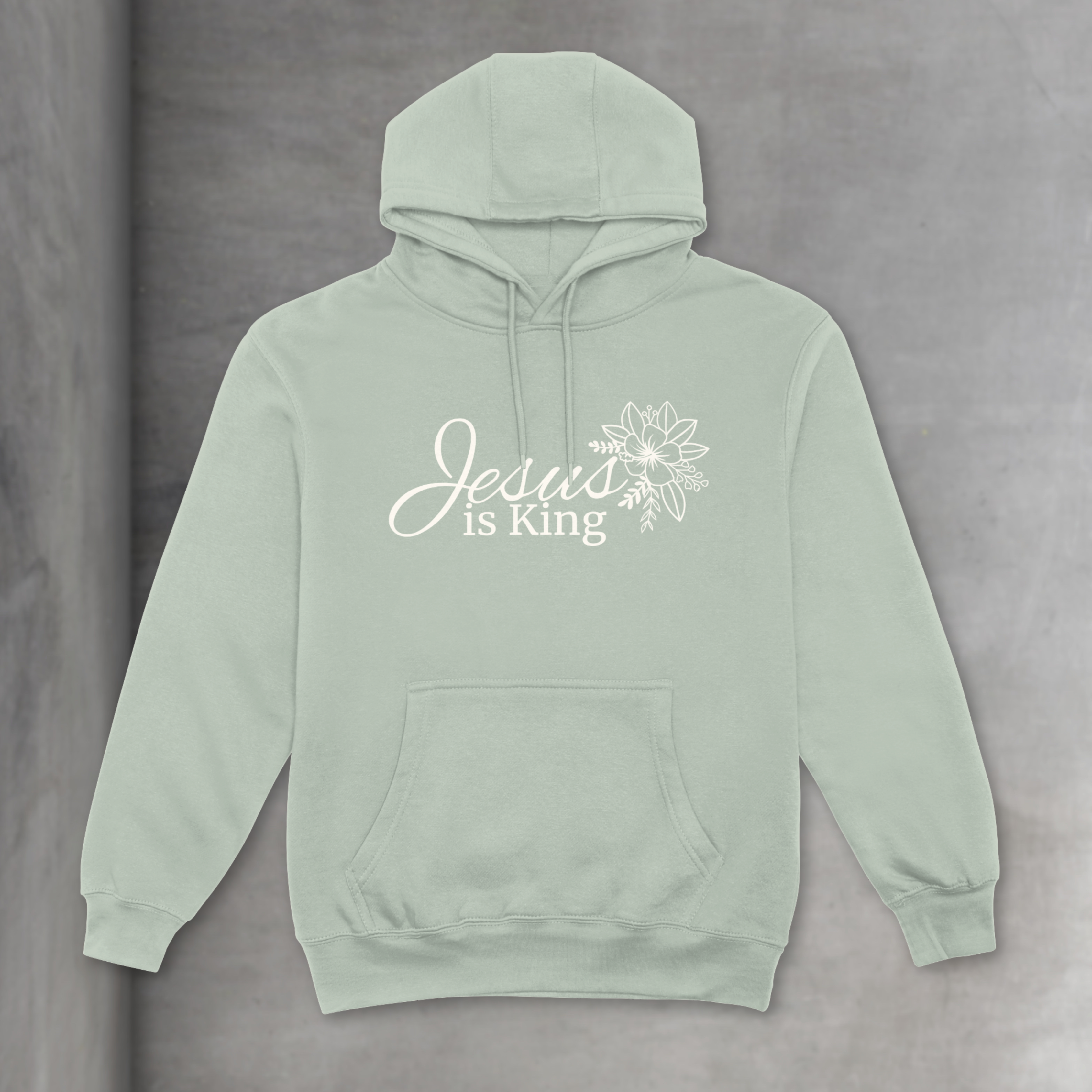 JESUS IS KING WOMEN'S HOODIE - DUSTY SAGE